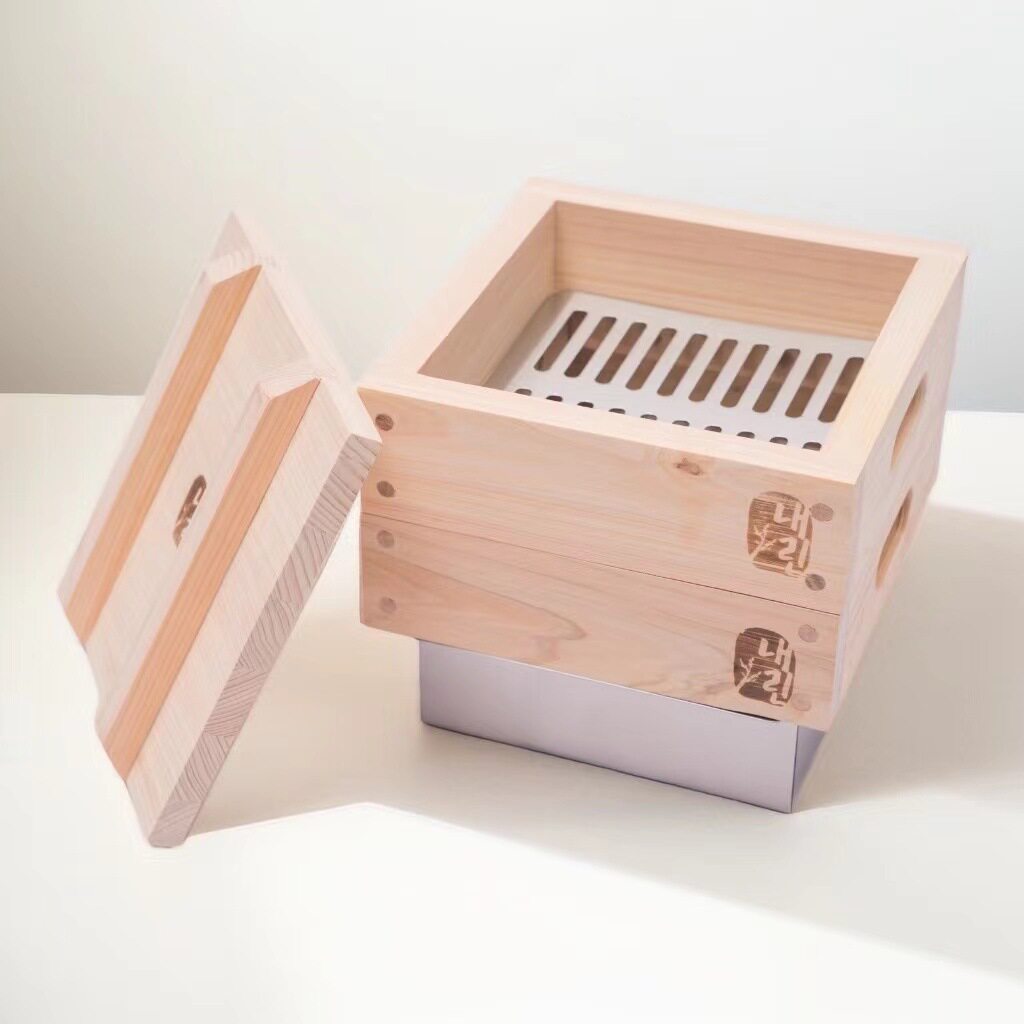 特色韩餐厅日式寿司扁柏木蒸笼点心方形蒸菜日本蒸笼桧木实木蒸笼