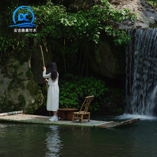 竹筏竹排船 景区网红打卡摄影拍照道具 双层加厚高浮力可下水道具