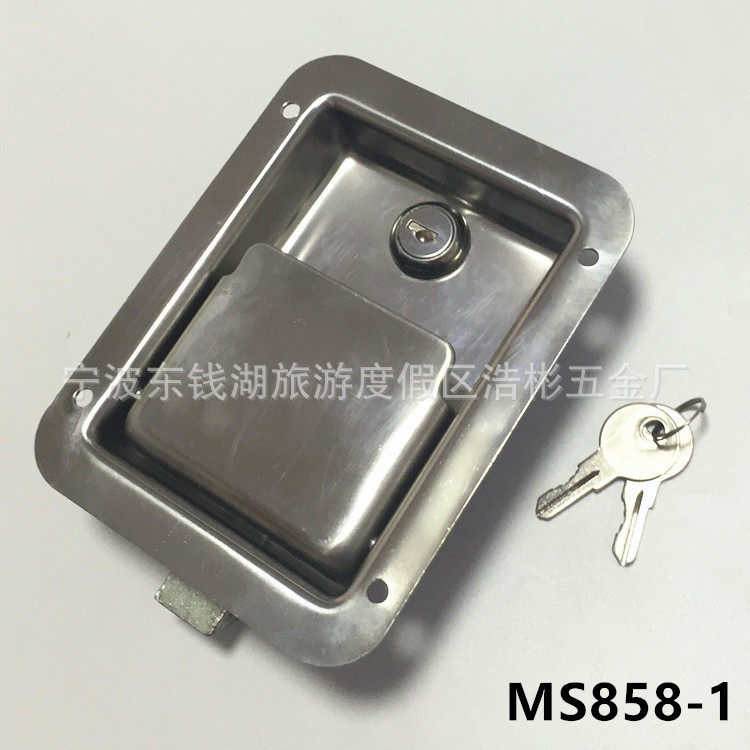 供应不锈钢面板锁MS858-1汽车房车货车拖车挂车集装箱车门锁方锁