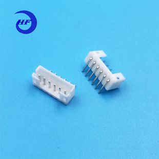 白色针座连接器ROHS2.0针座铜针 2.0mm间距6p弯针 厂家直供PH 6AW