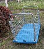 推车拉货手推车平板车折叠仓储笼车铁网物流车承重1000斤 127