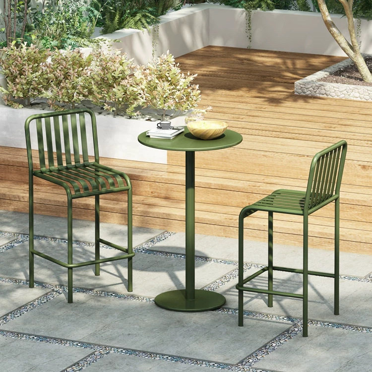 户外简约铁艺小桌椅三件套