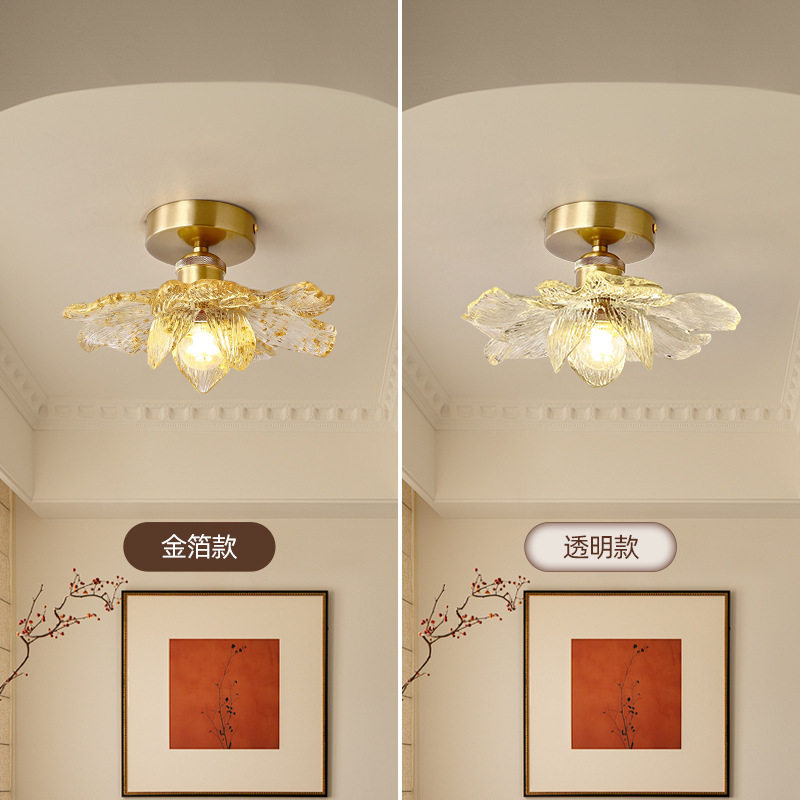 法式复古花朵吸顶灯玄关走廊