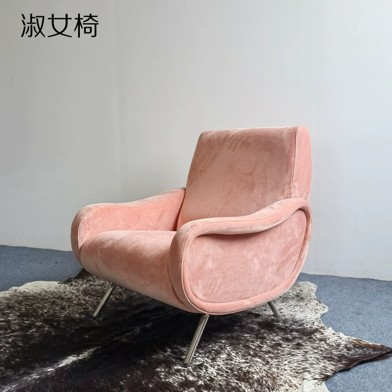 北欧设计师布艺单人沙发椅