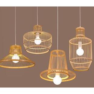 日式餐厅竹编吊灯中式简约茶室包厢餐馆吧台灯创意客栈榻榻米灯具