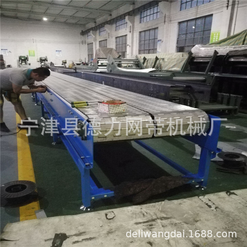 双排平顶链板输送机塑料瓶易拉罐
