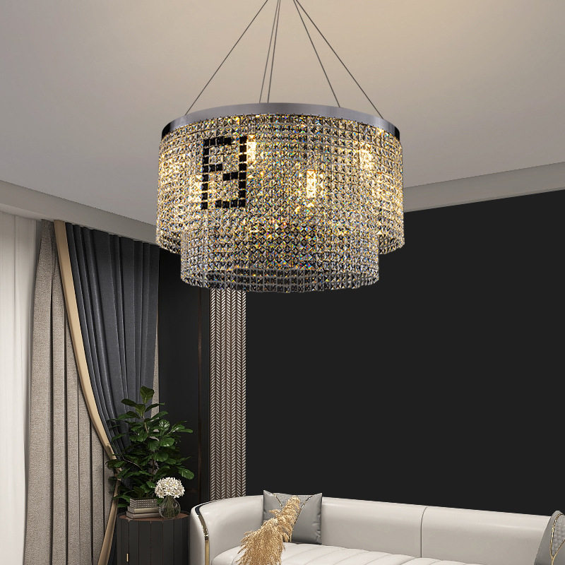 意式轻奢水晶吊灯设计师现代简约客厅灯大厅时尚大气卧室餐厅灯具