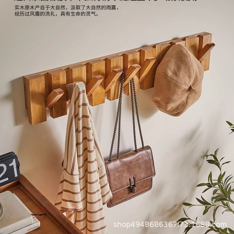 实木钢琴键挂衣钩门后玄关承重