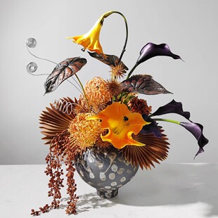 新中式装饰品仿真花桌面餐桌摆件花瓶插花盆景场公司酒店花艺装饰