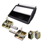 尚坤SK1 106工业锌合金门锁嵌入式 隐形把手拉手碰撞联动门扣钩锁