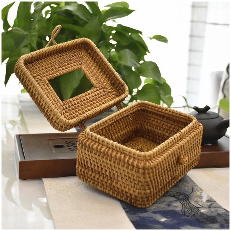 藤编纸巾盒 餐巾纸收纳盒子 客厅C茶几收纳整理箱 茶道茶桌装饰品,收纳整理,纸巾盒,淘宝优惠券,粉丝福利购,淘宝优惠卷