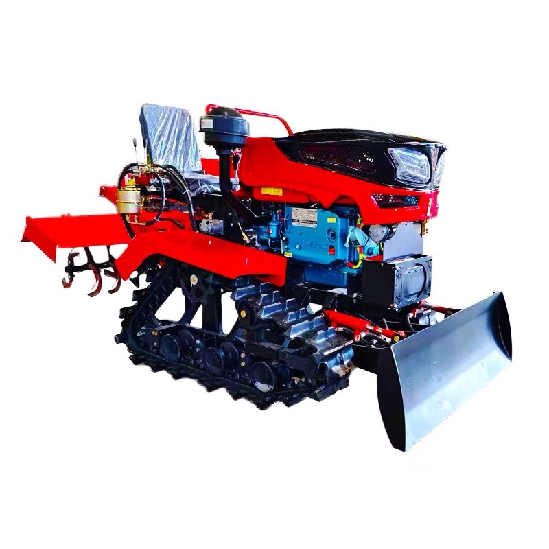 新型微耕机乘f坐履带式旋耕机多功能水旱两用翻土耕地机四轮拖拉