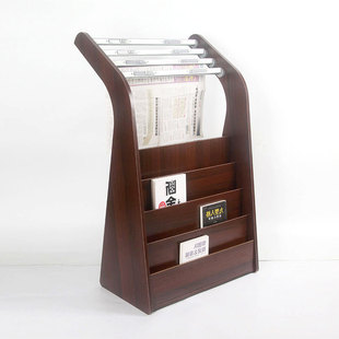 木质报刊架报纸架立式杂志架落地资料架宣传册展示V架书报架办公