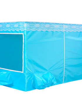 空调蚊帐夏天保温卧室防风加厚型帐篷移K动拉链户外蓝色宿舍双门