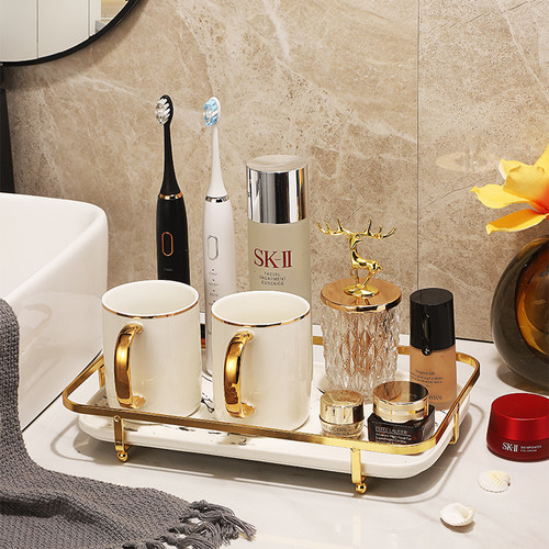 卫浴洗漱b套装高颜值漱口杯卫生间浴室轻奢牙杯刷牙杯用品套件托