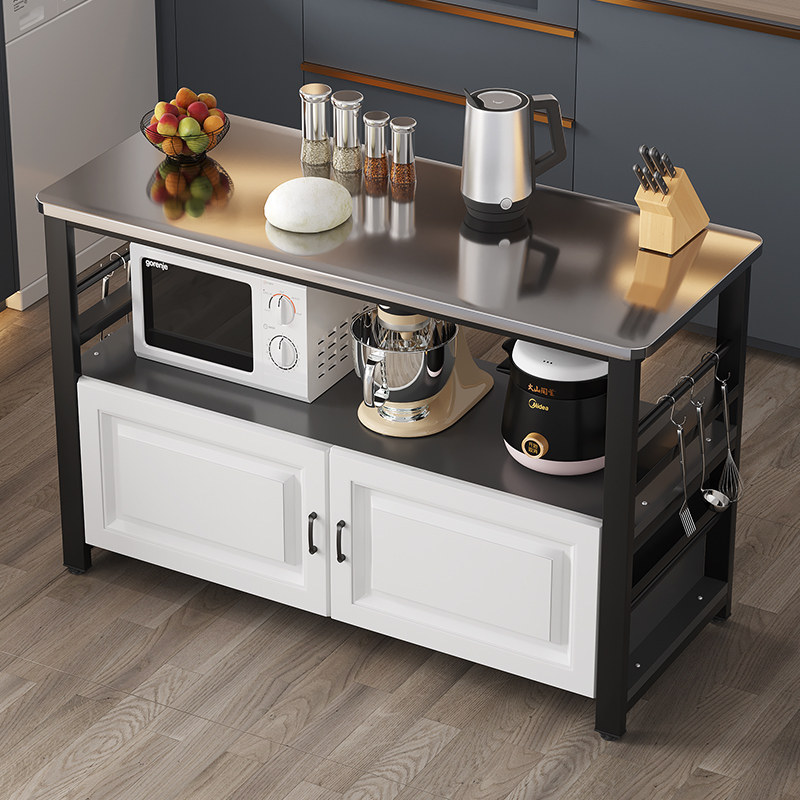 厨房不锈钢落地家用m切菜桌多层微波炉烤箱置物架收纳储物柜多功,厨房/烹饪用具,厨房置物架/置物柜/角架,淘宝优惠券,粉丝福利购,淘宝优惠卷