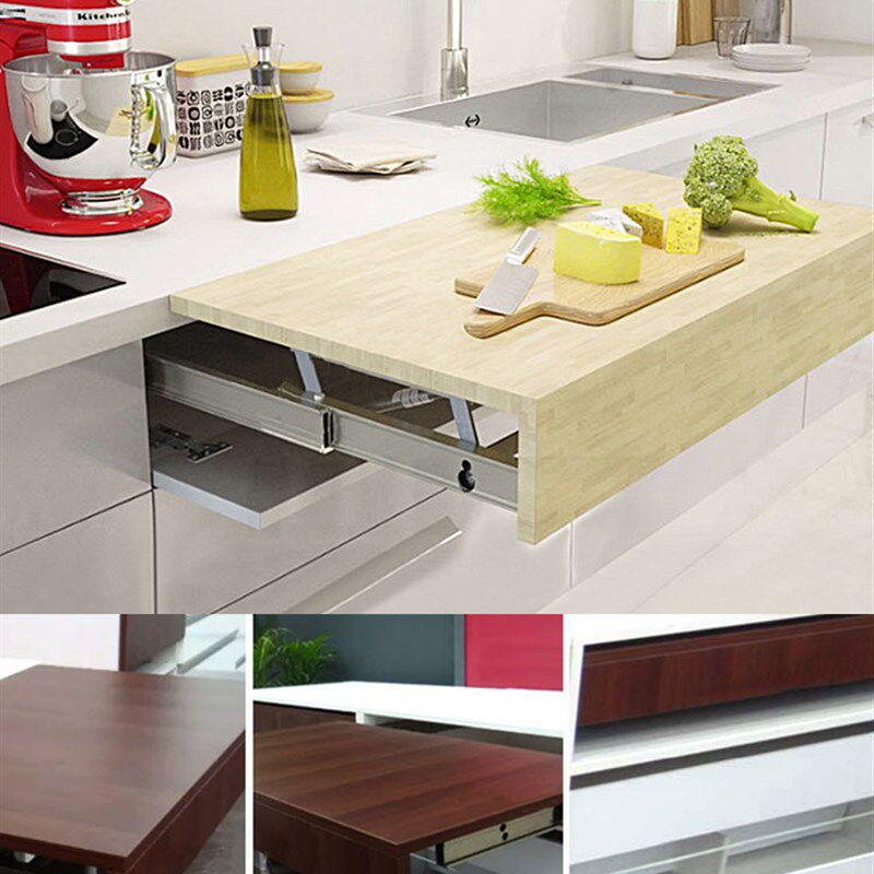 上升隐形滑轨折叠台面升降t伸缩餐桌导轨配件推拉跳台圆桌轨道五