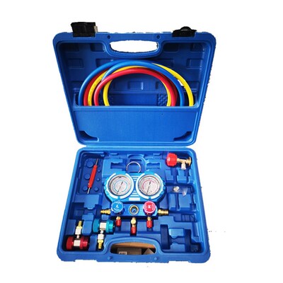 包邮汽车空调加氟表r134a空调加D氟工具套装冷煤表雪种表带硅油表