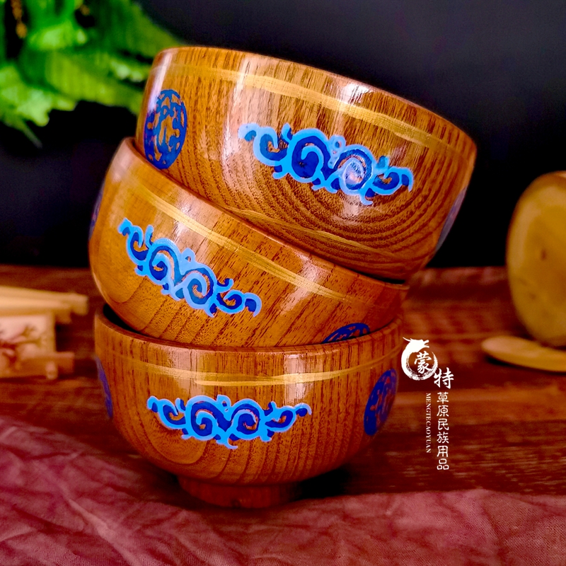 蒙古舞木碗大号舞蹈碗道具顶碗舞民族舞配重N加重奶茶碗蒙餐餐具