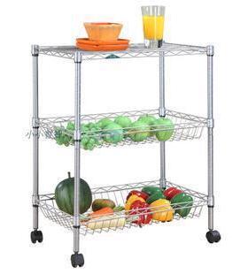 包邮厨房置物架落地层架水果蔬菜架客厅不M锈钢色用品收纳架储物