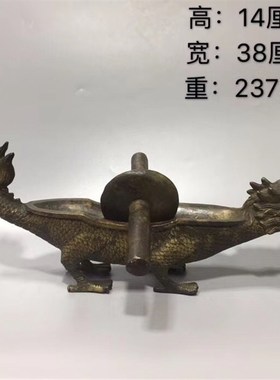 龙头药碾子纯铜古代碾药机古x玩收藏中医摆件药店展柜装饰铜药捻