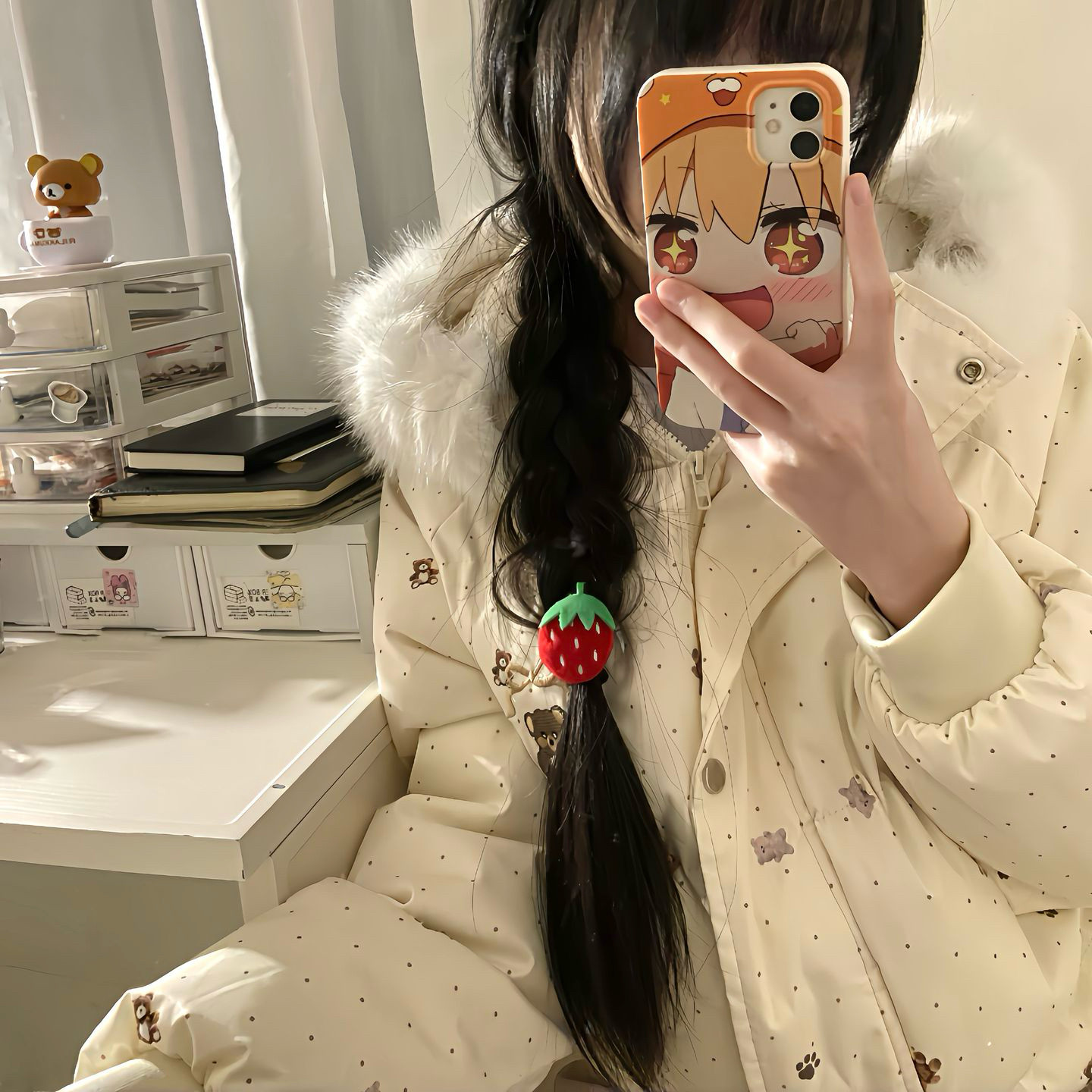 甜美头饰边夹侧边毛绒发卡发饰新款可爱红色小草莓发夹甜妹女士