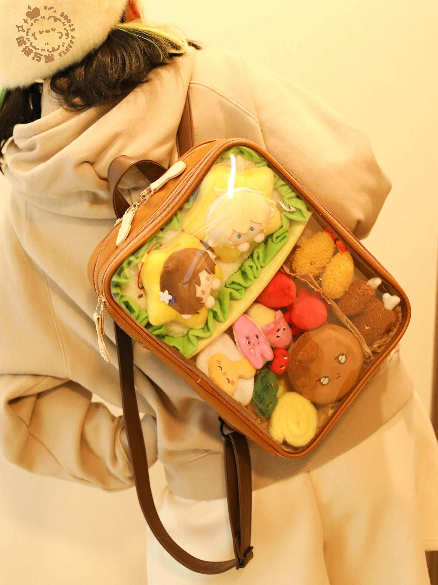 拼接便当盒痛包小众高级感百搭双肩包校园时尚通勤背包女包大容量