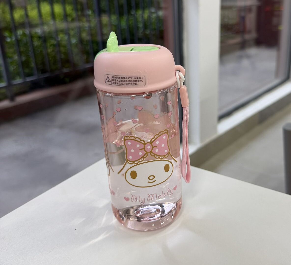 新款吸管塑料便携女生KT猫学生可爱卡通耐高温夏季透明水杯