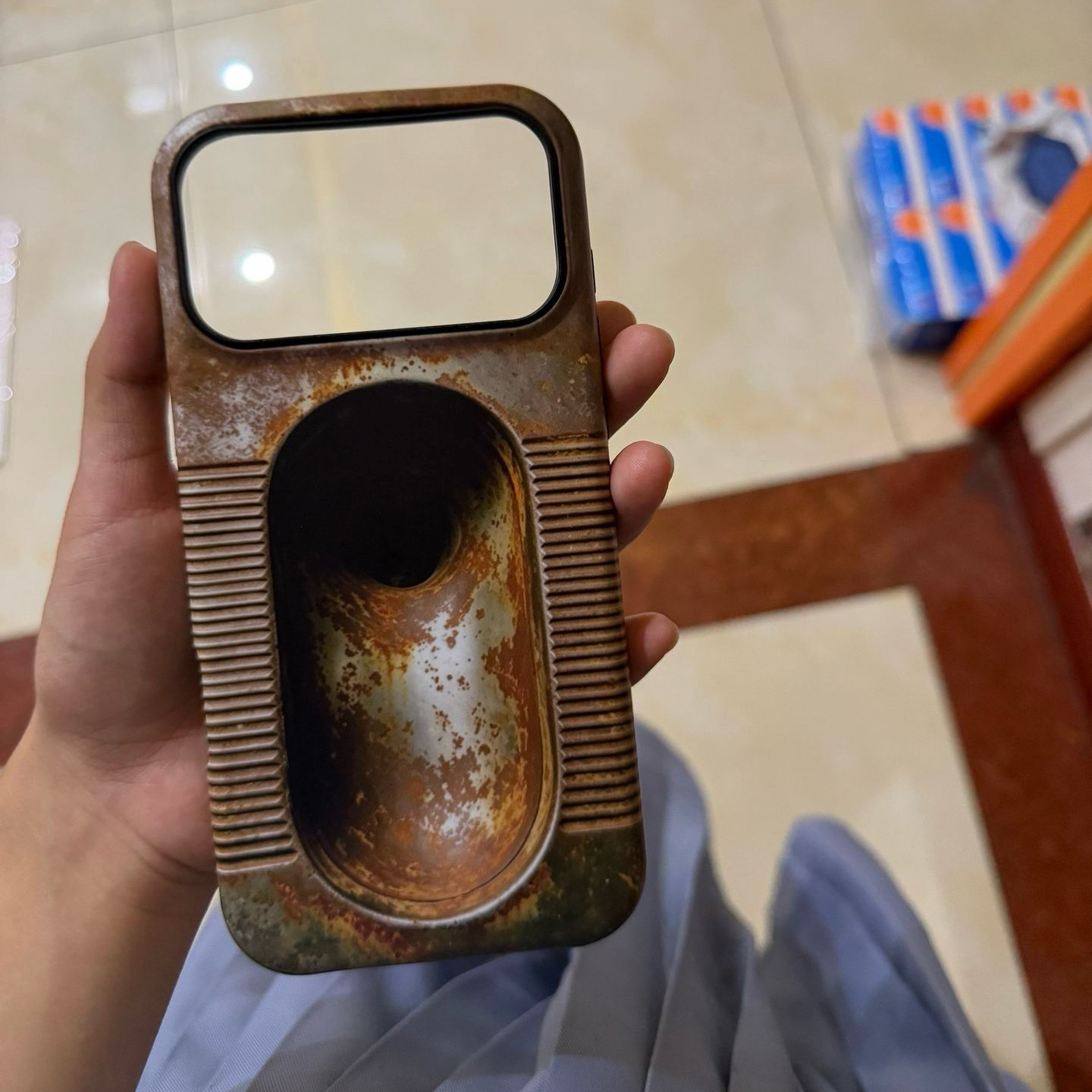 蹲厕苹果17promax手机壳iPhone16小众15创意13菲林12爆款11个性整蛊道具送朋友生锈