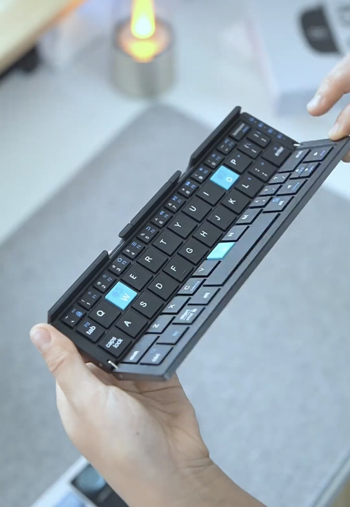 无线折叠三蓝牙键盘鼠标适用于水果安卓手机ipad小巧便携