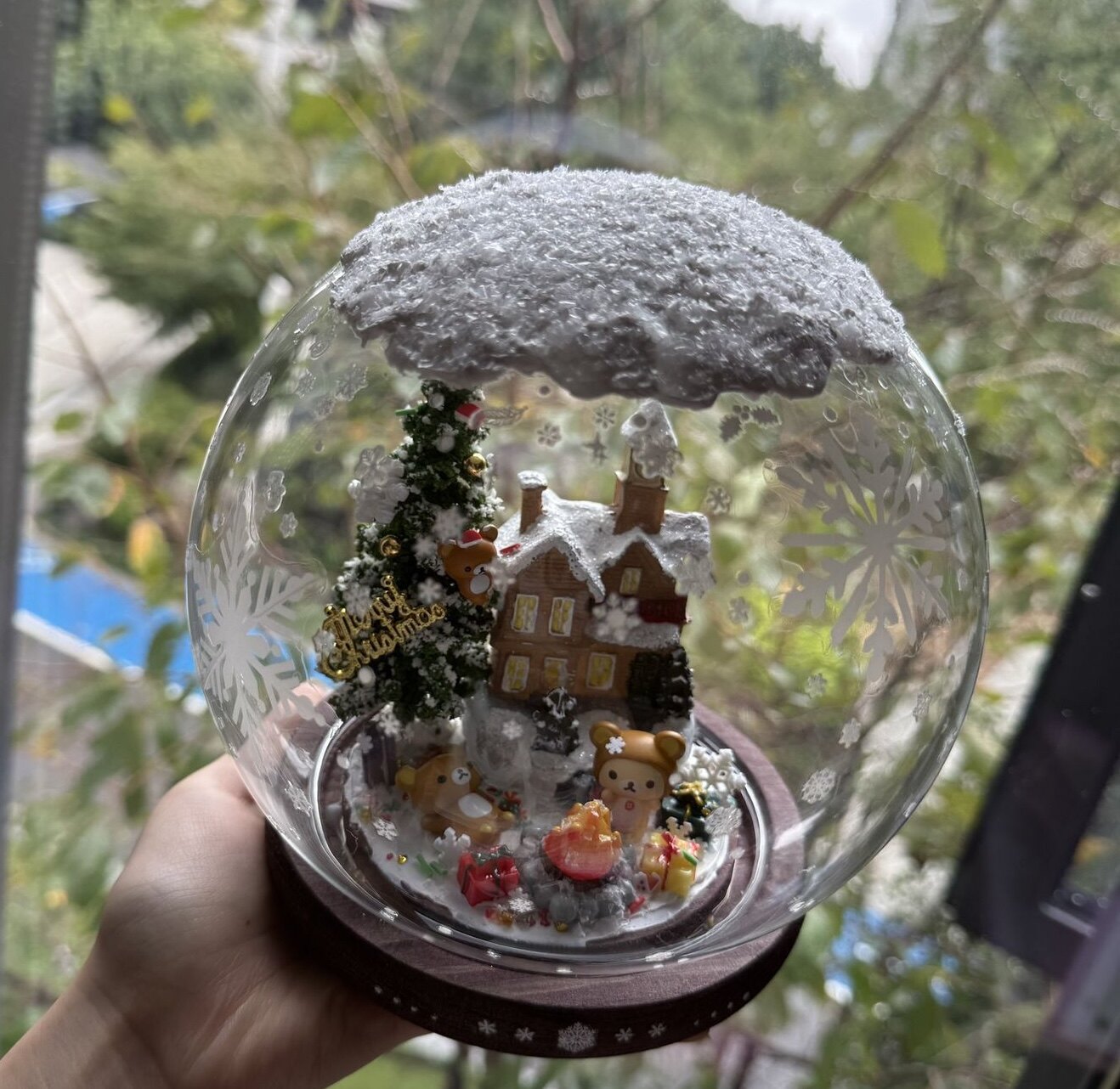 新品沙滩轻松熊水晶球材料包diy手工礼物桌面车内摆件送女友生日
