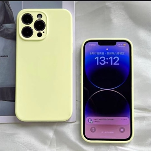 适用苹果16promax手机壳夏日黄16e液态硅胶iPhone15promax液态软壳14pro全包11防摔12苹果16promax小红书爆款