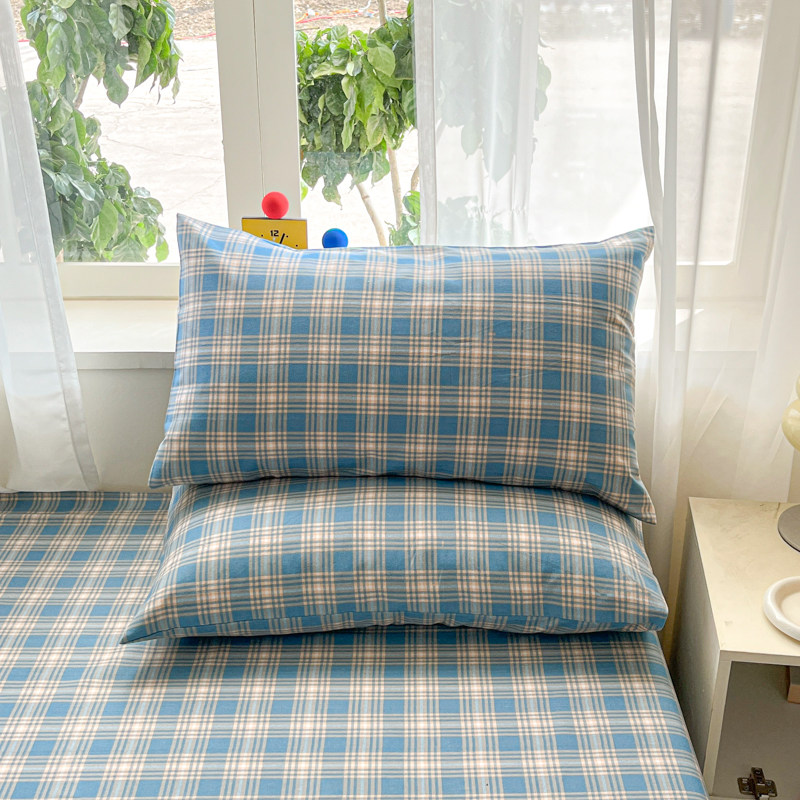 原棉老粗布枕套48*74cm枕芯套一对装宿舍家用枕头套印花枕头罩