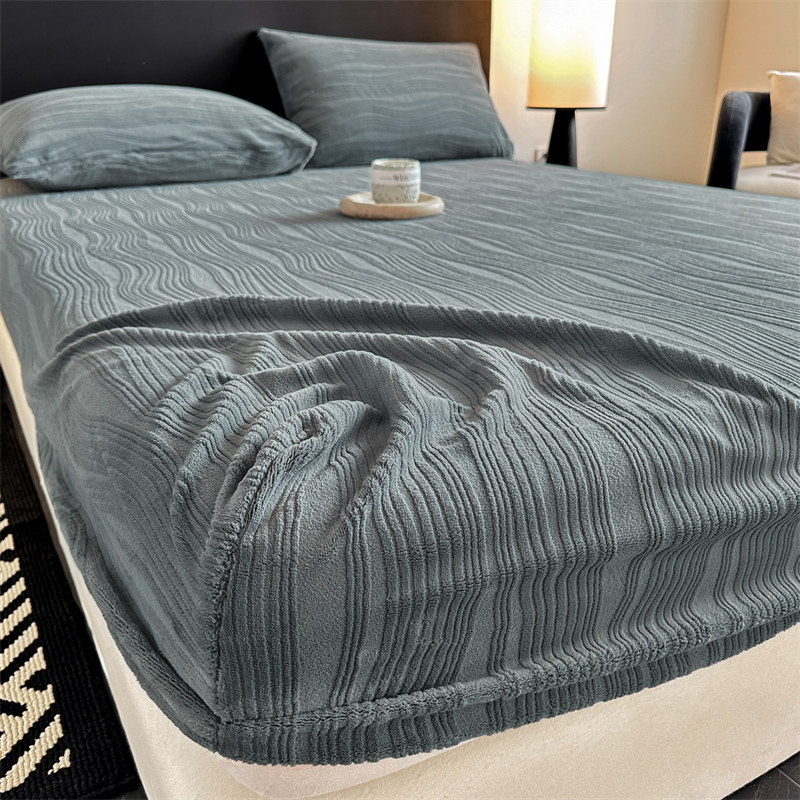 A类牛奶绒纯色雕花床笠学生宿舍家用加厚绒床垫保护套防尘床罩,床上用品,床笠,淘宝优惠券,粉丝福利购,淘宝优惠卷