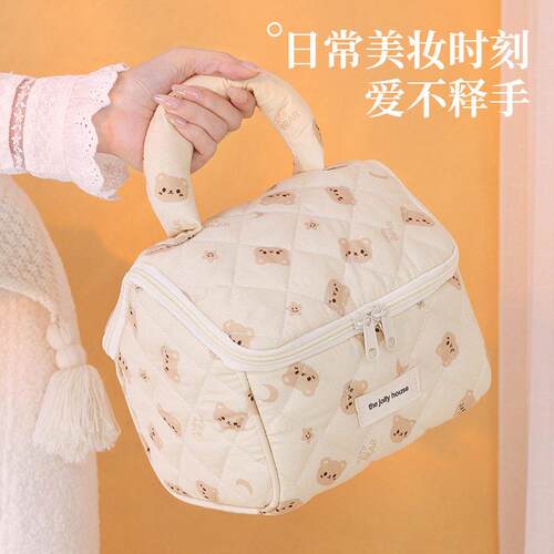 跨境新款可爱小众小房子化妆包少女心旅行便携大容量化妆品收纳包