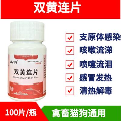 迅销双黄连片兽用犬猫鸡鸭鹅感冒发热清热去火咳嗽流鼻涕抗病毒