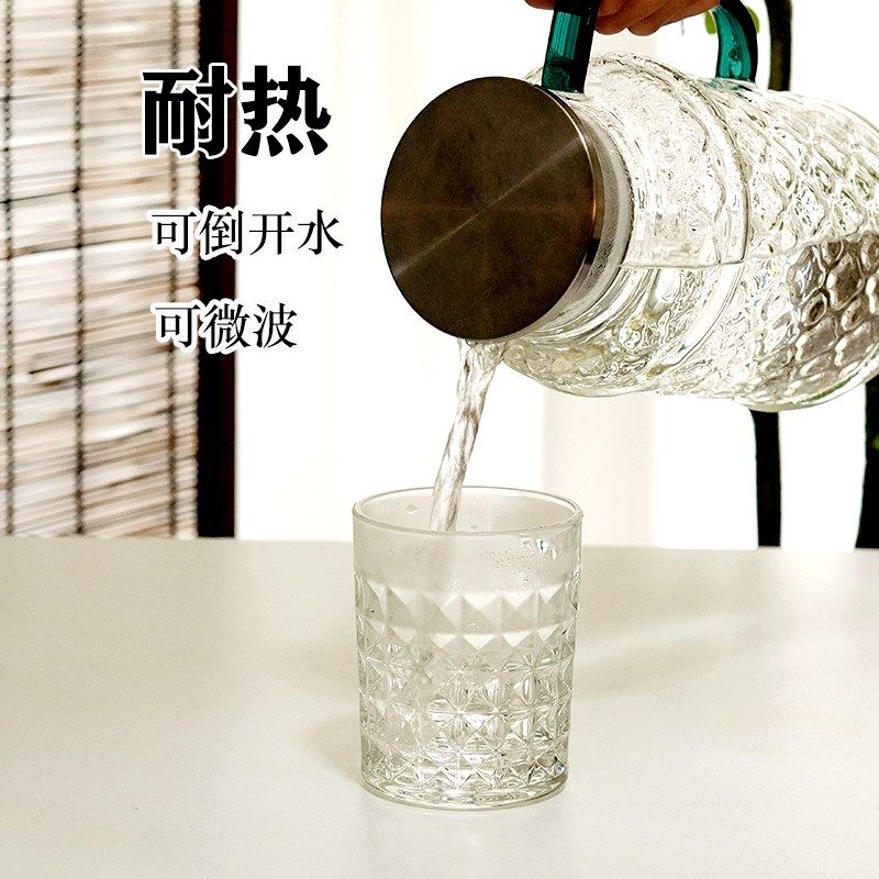 高档创意b耐热水晶玻璃杯喝水杯子水具套装水壶家用客厅待客,餐饮具,玻璃杯,淘宝优惠券,粉丝福利购,淘宝优惠卷