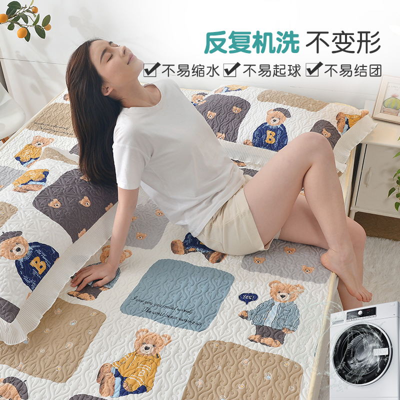 卡通纯全棉床垫软垫学生单v双人床被褥子家用保护垫防滑铺床薄睡