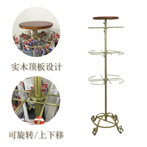 挂袜子的架子展示架货架落v地多功能超市店铺圆形旋转手套口罩挂