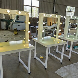 照相馆培训学校专用双面化妆台带灯C轮化妆镜桌超亮工作室剧院化