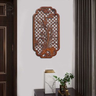 东阳木雕实木雕花板香樟木挂件A中式客厅玄关背景墙装饰画工艺壁