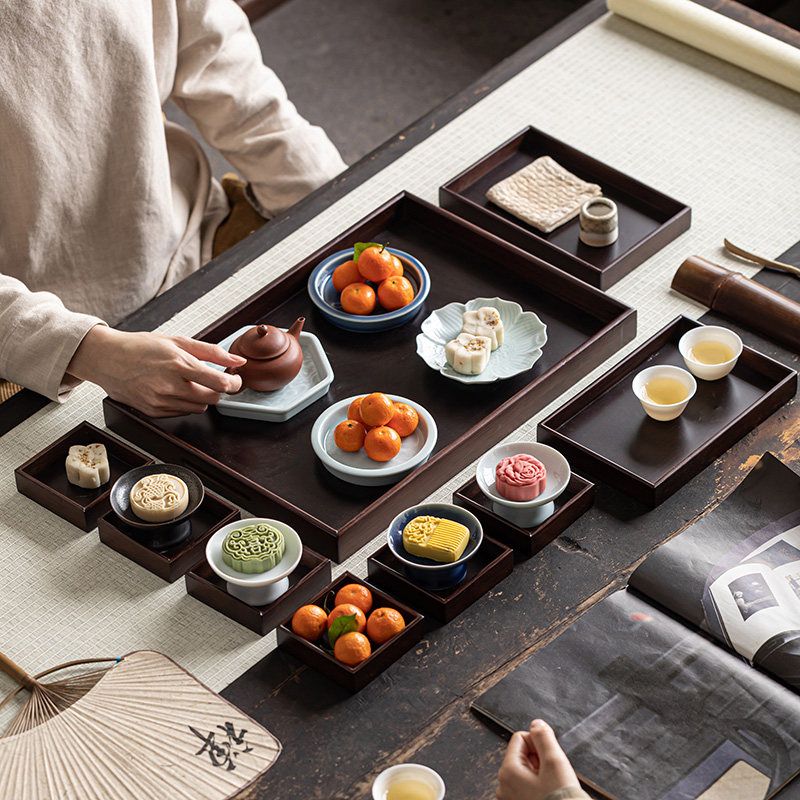竹制分格茶点盘家用零食小吃干果盒茶果点心盘R茶具配件收纳茶托,餐饮具,果盆/果盘/果篮,淘宝优惠券,粉丝福利购,淘宝优惠卷