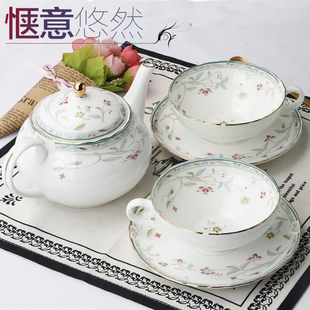 日式 骨瓷茶具套装 k咖啡壶咖啡杯碟田园风茶壶茶水杯子下午茶茶杯