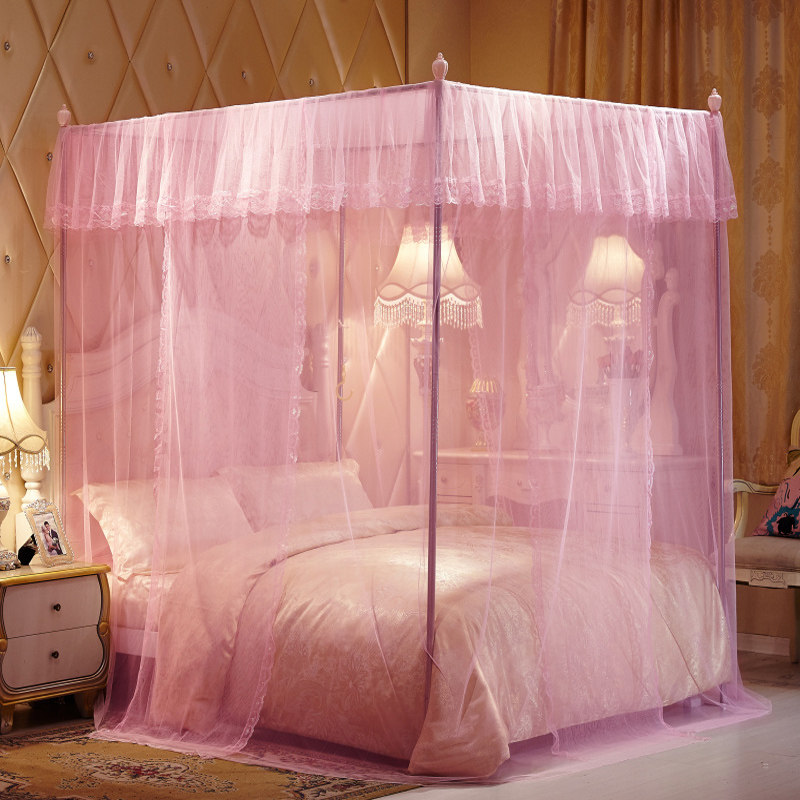 新款 不锈钢落地蚊帐 方顶三开 一侧开 加L粗加厚不锈钢支架管1米