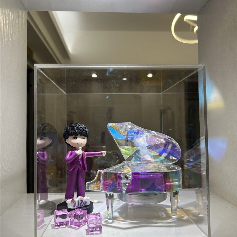 林俊杰演唱会JJ20老林手工仿真F镭射水晶钢琴小摆件DIY模型,家居饰品,桌面摆件,淘宝优惠券,粉丝福利购,淘宝优惠卷