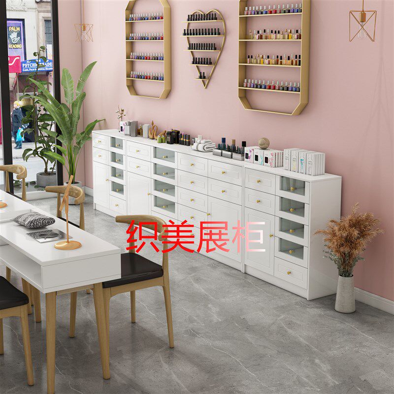 美甲柜子展示柜美甲店指甲油置物柜产品落地柜甲U油胶收纳储物柜