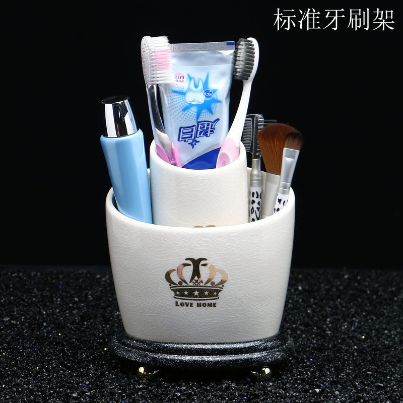欧式奢华土豪款卫浴陶瓷牙刷x杯浴室日用收纳用品洗漱刷牙杯套件