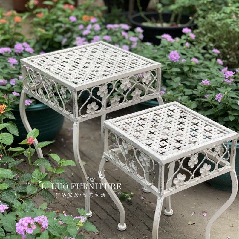 美式复古铁艺花凳二件套 花园园艺B阳台层次花架 盆栽装饰花托装,鲜花速递/花卉仿真/绿植园艺,花架,淘宝优惠券,粉丝福利购,淘宝优惠卷