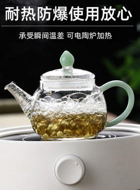家用特小玻璃茶壶小型迷一人煮茶壶小号耐K热泡茶单壶女士个人茶