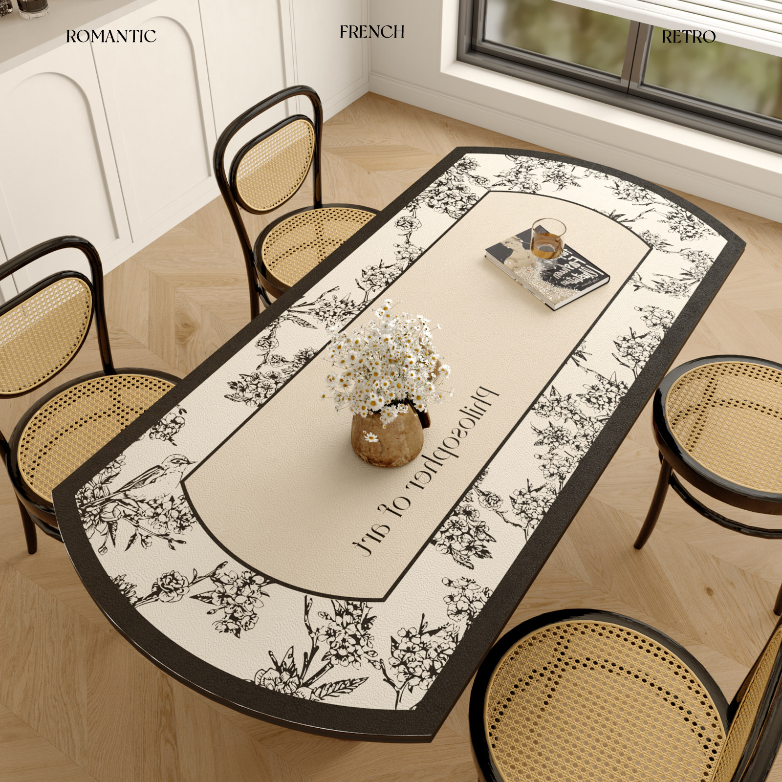 ins风大长椭圆形桌布防水防油餐桌垫轻J奢高级感免洗硅胶隔热餐垫,居家布艺,桌布,淘宝优惠券,粉丝福利购,淘宝优惠卷